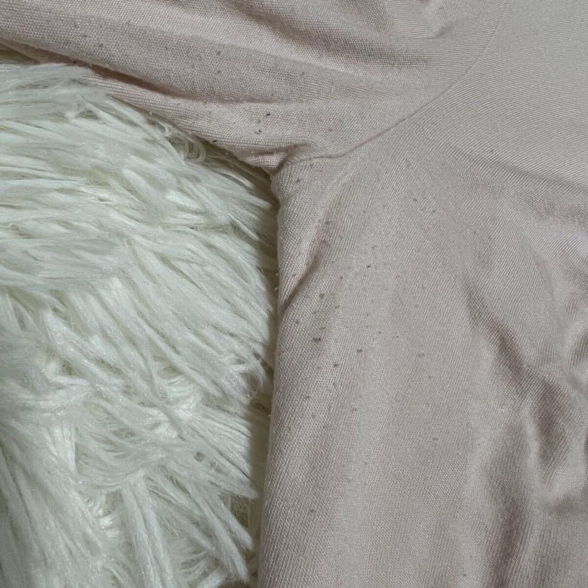 anyFAM ギャザートップス 3 ベビーピンク スクエアネック フェミニン 薄手　異素材ドッキング anyfam_画像9