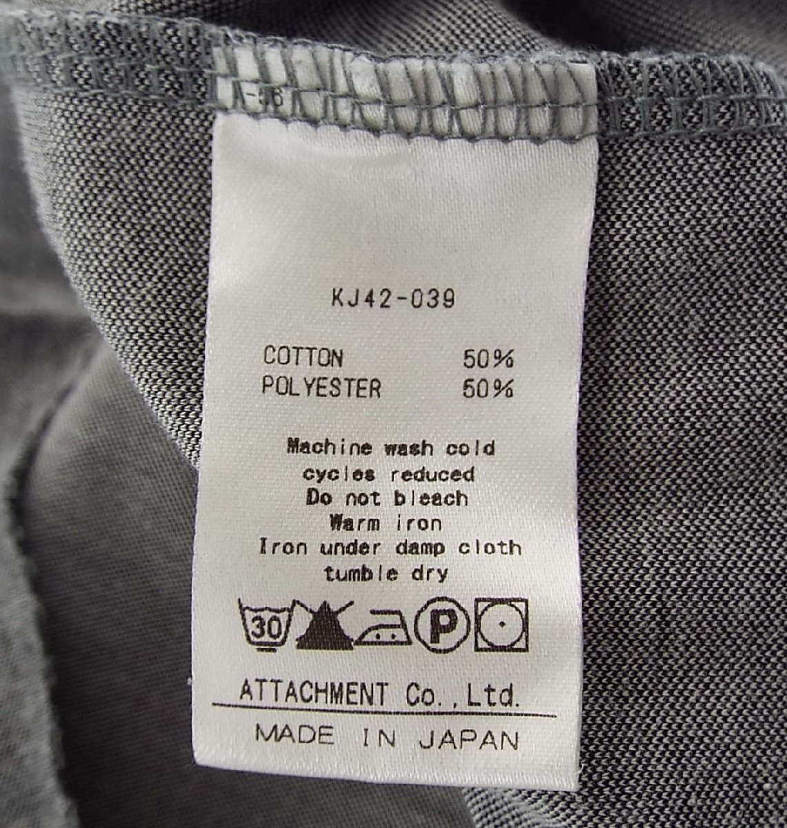 R378〇KAZUYUKI KUMAGAI ATTACHMENT/カズユキクマガイアタッチメント ロングスリーブTシャツ ロンT タートルネック 切りっぱなし グレー 1_画像6