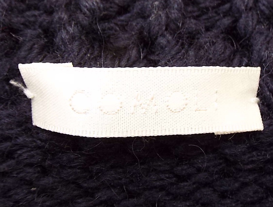 T2878〇COMOLI(コモリ)15AW ニットセーター ハンドクルーネックニット 長袖 ウール ネイビー サイズ2_画像3