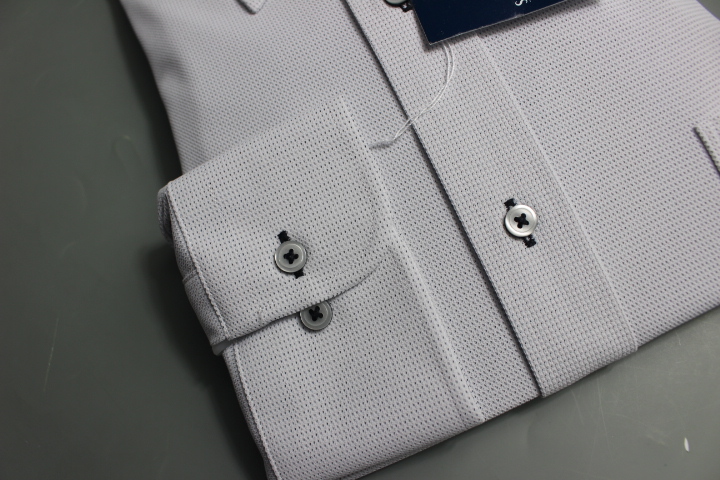 送料185円【新品】SHIRT STATION(山喜) 別格ノーアイロン/BDワイシャツ長袖/ 3L(45-86) 薄グレー刺し子調 形態安定 /UNW201/784(7C901_画像4