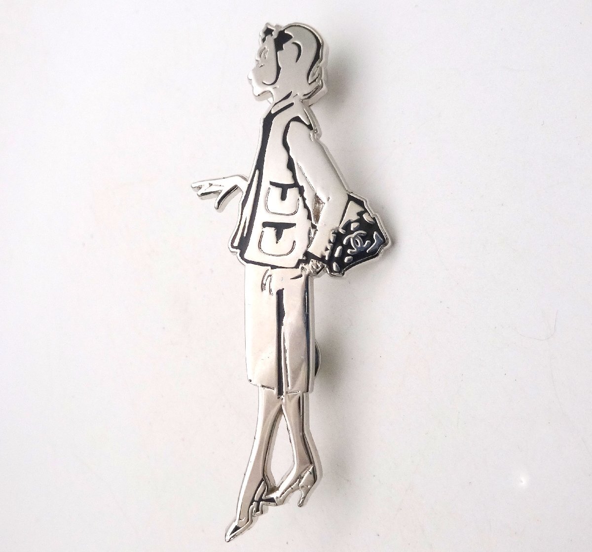 CHANEL Chanel 03P здесь mado moa zeru здесь Mark брошь серебристый цвет значок булавка z аксессуары декортивный элемент бренд 1 иен ~ T0465