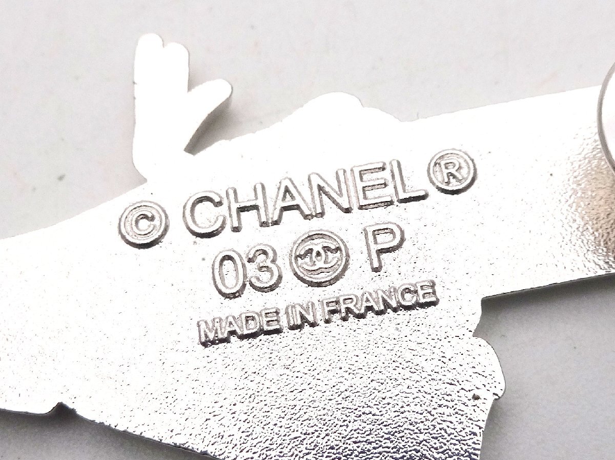 CHANEL Chanel 03P здесь mado moa zeru здесь Mark брошь серебристый цвет значок булавка z аксессуары декортивный элемент бренд 1 иен ~ T0465