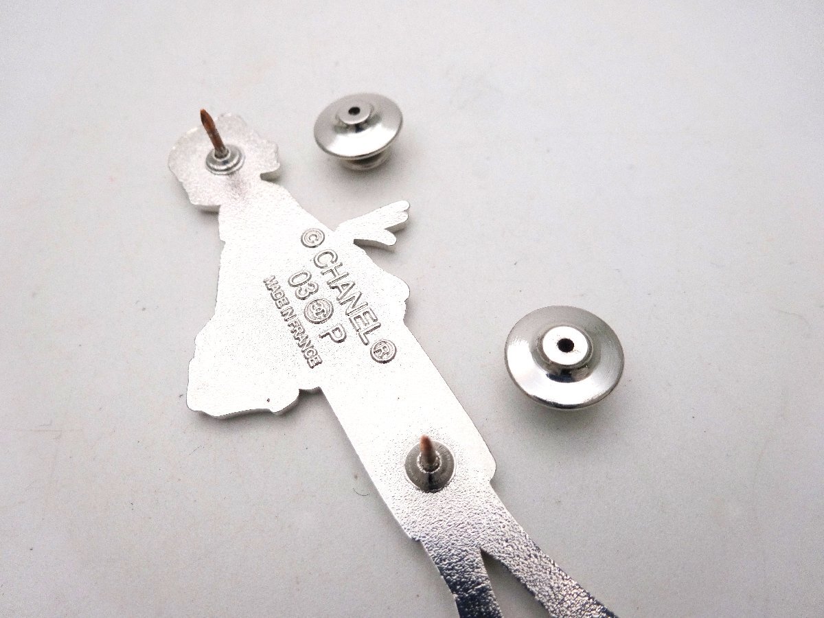 CHANEL Chanel 03P здесь mado moa zeru здесь Mark брошь серебристый цвет значок булавка z аксессуары декортивный элемент бренд 1 иен ~ T0465