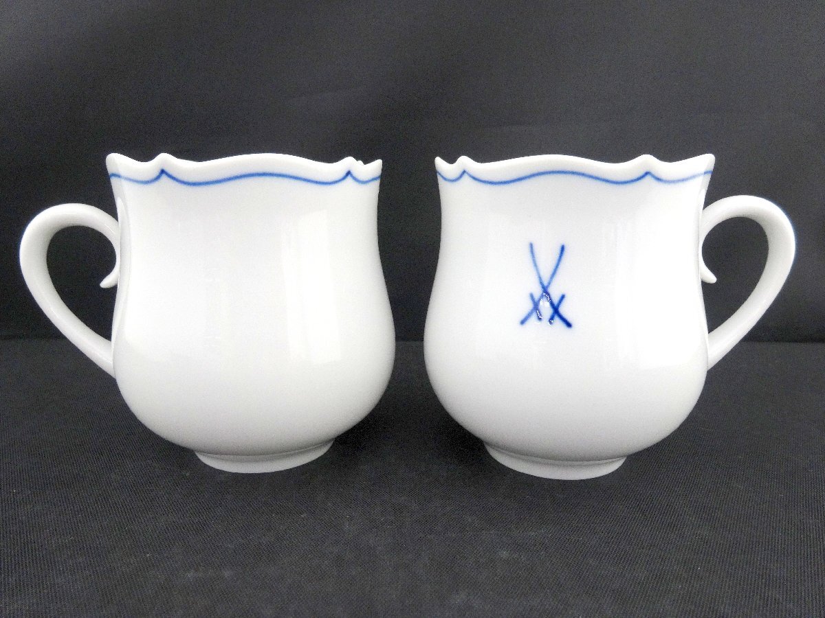 Meissen Meissen .. Mark cup & блюдце 2 покупатель Logo белый × оттенок голубого чайная посуда посуда стол одежда бренд 1 иен ~ T0485