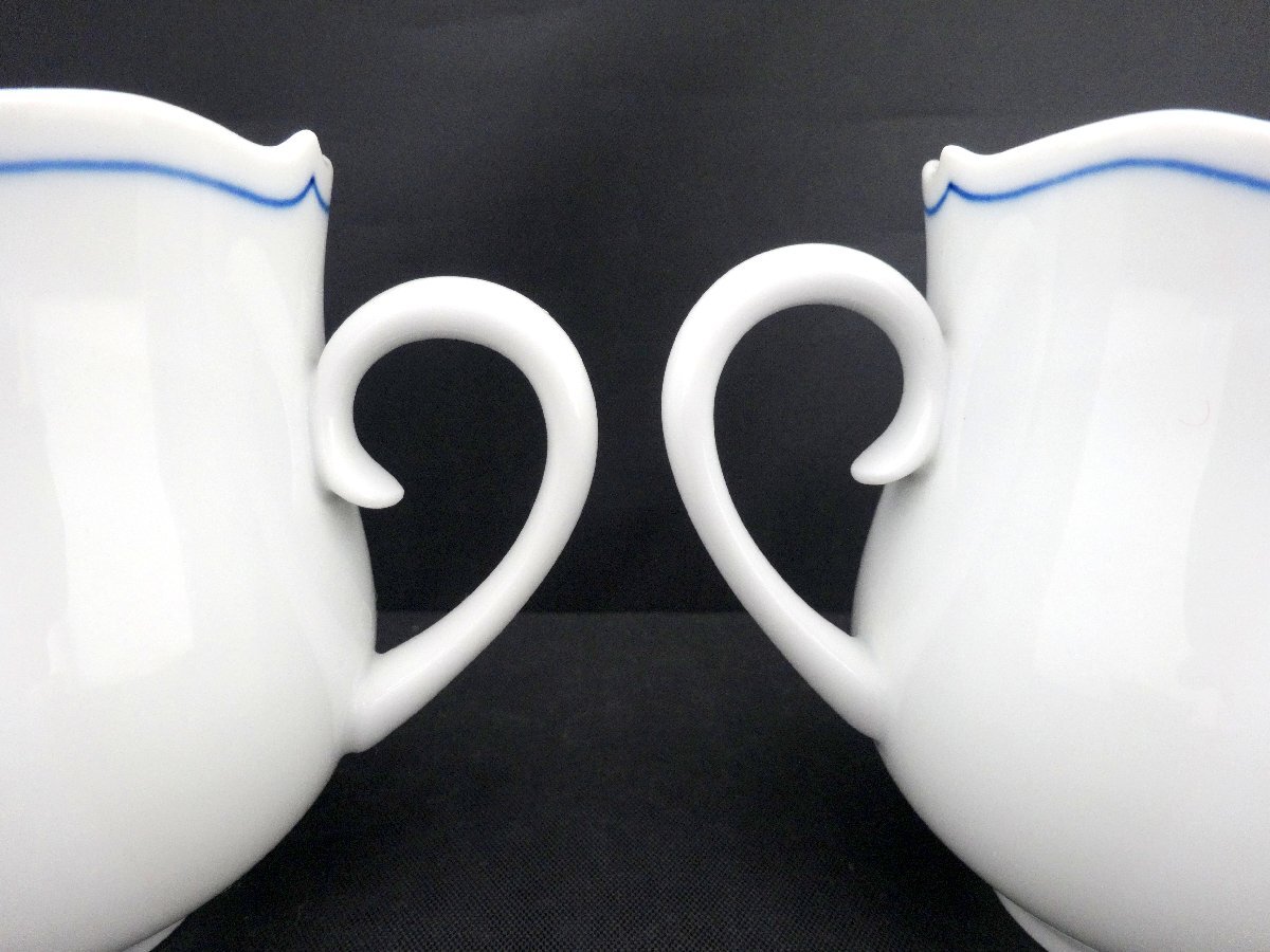 Meissen Meissen .. Mark cup & блюдце 2 покупатель Logo белый × оттенок голубого чайная посуда посуда стол одежда бренд 1 иен ~ T0485