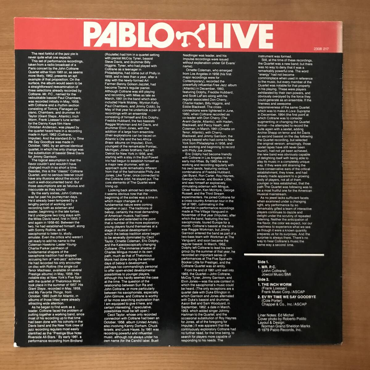 THE PARIS CONCERT / JOHN COLTRANE 美盤_画像2