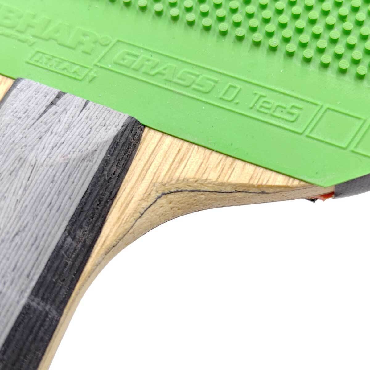 【中古】ヤサカ 馬林カーボン 中国式ペン 卓球ラケット Yasaka ラバー付 マリン_画像5