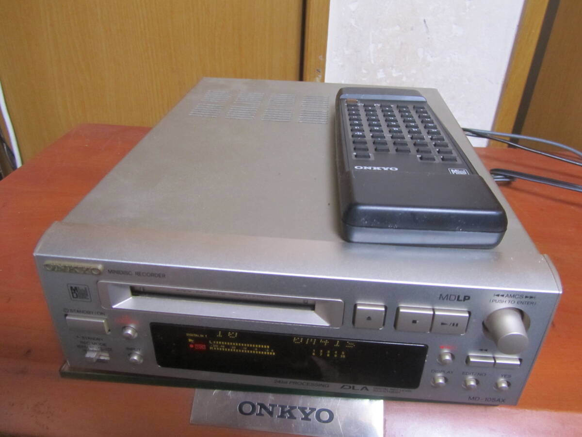 ONKYO MD-105AX 動作・状態良好　共通リモコン付属_画像3