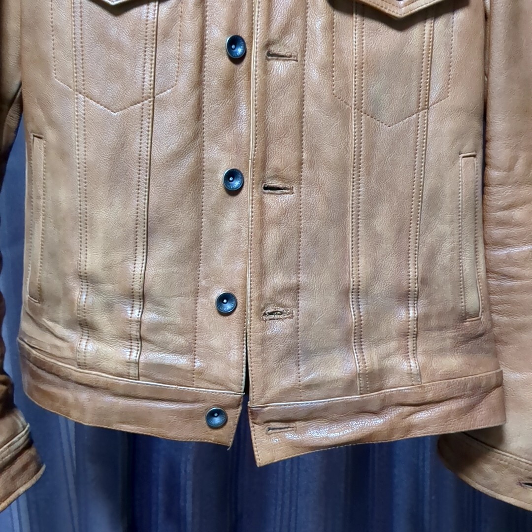 ■JACK ROSE■luv maison シングル レザージャケット 36 ブラウン ジャックローズ ラブメゾン ライダース 牛革_画像3