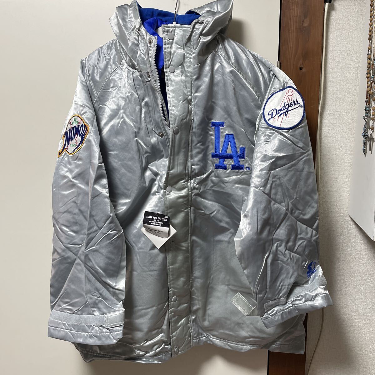 激レア スターター NOMO 野茂英雄　ベンチコートインナーダウンベスト　レア　90s ビンテージ　LAドジャース×キリン タグ付未使用品！_画像1
