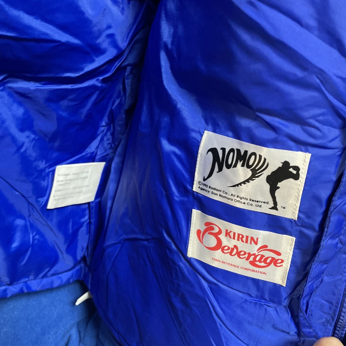 激レア スターター NOMO 野茂英雄　ベンチコートインナーダウンベスト　レア　90s ビンテージ　LAドジャース×キリン タグ付未使用品！_画像8