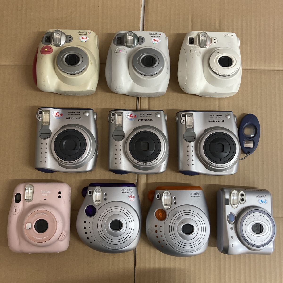 F470 FUJIFILM instax mini 7/7S/10/11/20/50 チェキ 10台まとめて/通電動作未確認 ジャンク品_画像1