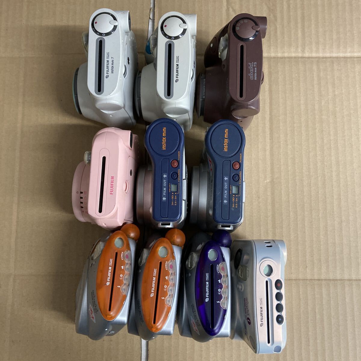 F473 FUJIFILM instax mini 7/7S/8/10/20/30 チェキ 10台まとめて/通電動作未確認 ジャンク品_画像9