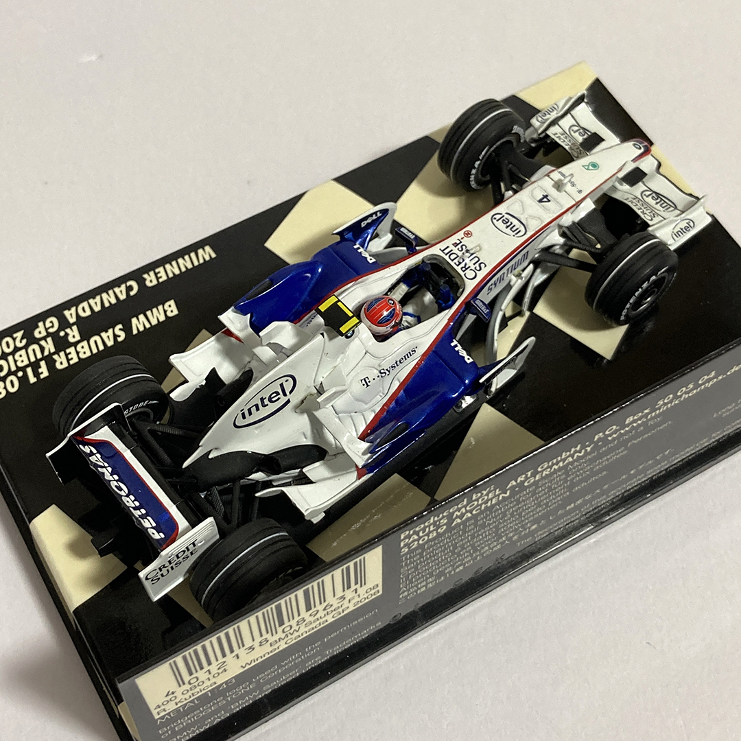 【JK868】ミニチャンプス MINICHAMPS 1/43 BMW SAUBER F1.08 R.KUBICA WINNER CANADA GP 2008 (400080104) ◎難あり【ジャンク品】_画像4
