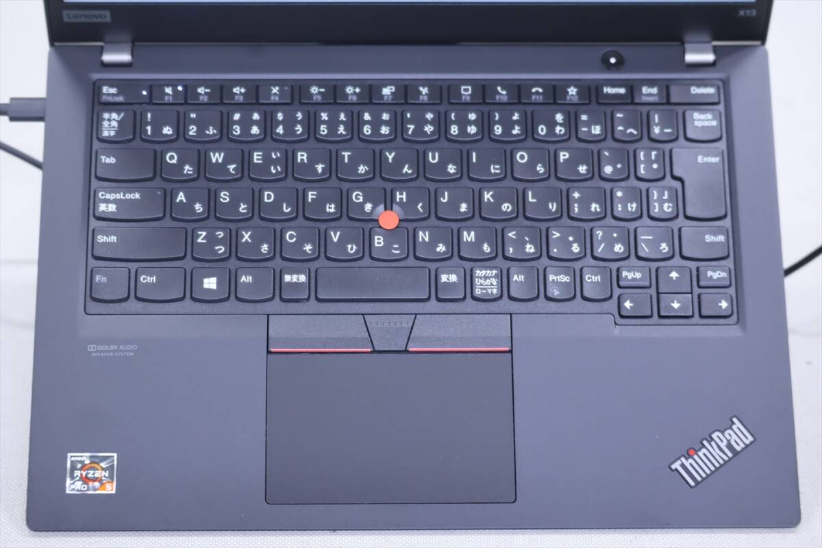 1円～ 2020年モデル バッテリー良好 Office2019 ThinkPad X13 Gen1 Ryzen5 PRO 4650U 6-coa 8G 256G 13.3FHD Win11 BAA評価_画像2