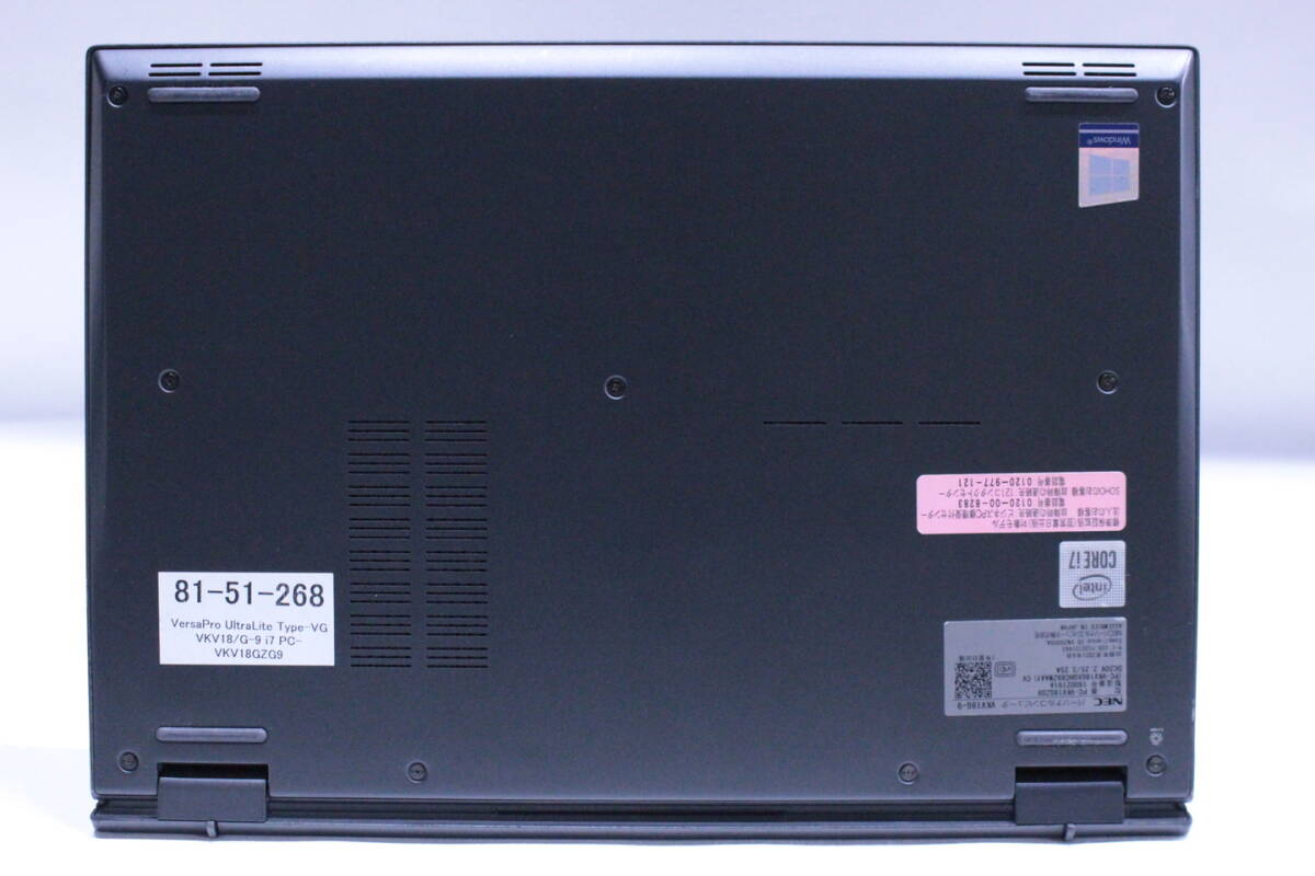 卸売 外装良好 パワフルモデル VersaPro UltraLite Type-VG VKV18/G-9 i7-10510U 16G 13.3FHD OS無 ジャンク ABD評価_画像6
