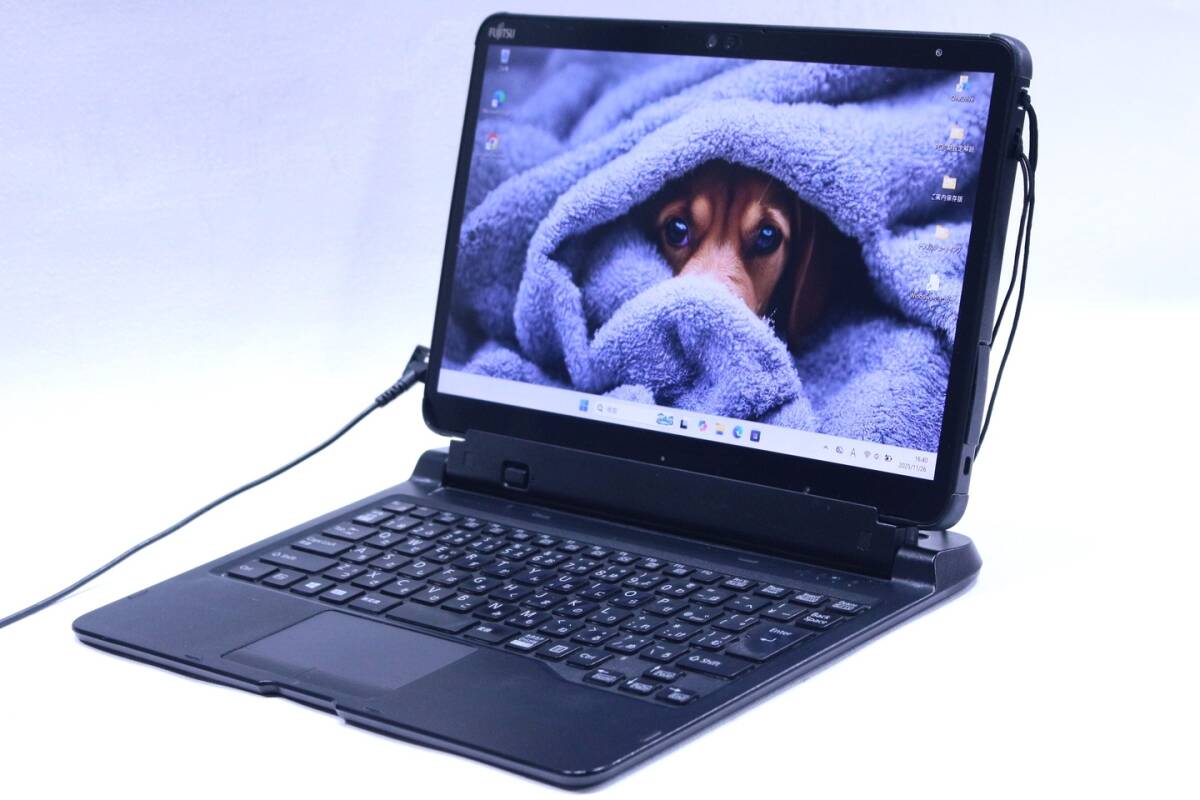 1円～ 13.3型液晶タブレット ARROWS Tab Q7310/DE i3-10110U 4G 128G 13.3FHDタッチ Wi-Fi6 Win11 キーボード& ペン付 BBA評価_画像1