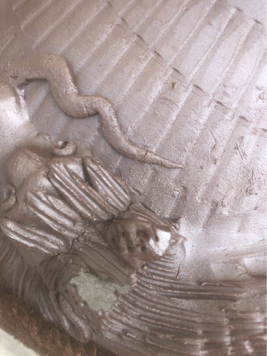 YK-6192 #300 中古品 泡盛 古酒壺 古酒甕蓋付き 約3.1升甕（容量約6.0L）高さ約30cm 横約24cm シュロ巻き 沖縄 琉球_画像10