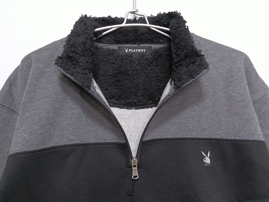 即決■★PLAYBOY/プレイボーイ★■裏起毛ハーフジップトレーナー：SIZE=4L_画像4
