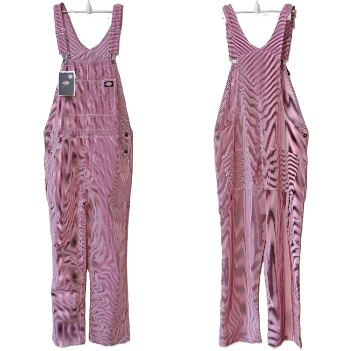 即決■★Dickies★■ストレッチ ヒッコリー オーバーオール:SIZE=L_画像1