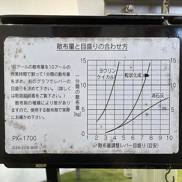 肥料散布機 グランドソワー タイショー PX-1700 トラクター用 DC12V 注意点あり ■コントローラーと金具なし■ 中古 農機具 Cs252307_画像7