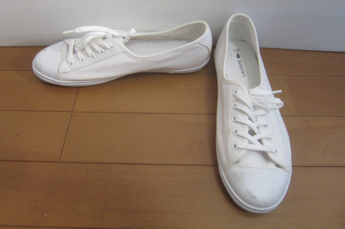 LACOSTE ラコステ 30896 0518 靴 シューズ スニーカー サイズUS8(25㎝位) 白 O2511C_画像1
