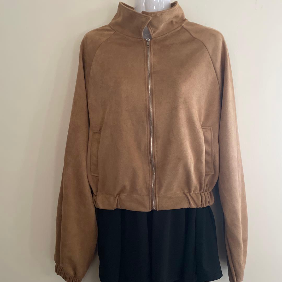 スエード調 ブルゾン ジャケット　3L ブラウン 秋冬 大きいサイズ　送料無料　ベージュ　_画像3