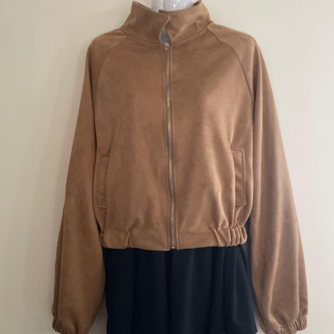 スエード調 ブルゾン ジャケット　3L ブラウン 秋冬 大きいサイズ　送料無料　ベージュ　_画像9