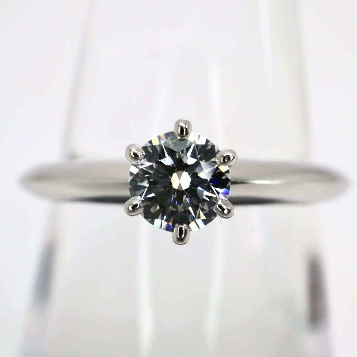 【ティファニー】Pt950!!0.22ct!!箱/鑑定書付き!!◆天然ダイヤモンドリング◆N 約3.3g 約7号 #7 指輪 ring diamond ソリティア ED7/ M335_画像5