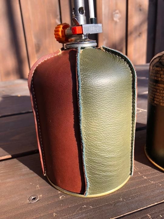 本革製！ガスカートリッジ450/500g用 3色　カバー　ハンドメイド_画像3