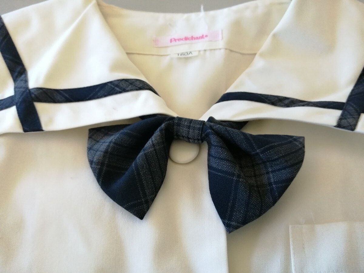  Okayama префектура [ Okayama префектура . Okayama юг средняя школа ] женщина форма 160A летняя одежда матроска + указание лента + летняя одежда юбка (W66.L54) Predichant школьная форма (2 поколение передний ) 3 позиций комплект 