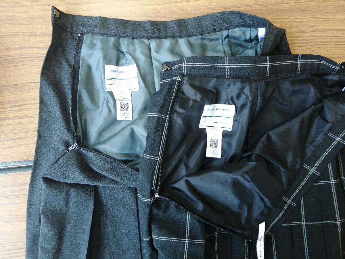 岡山県[山陽女子高校]女子制服 冬服夏服セーラー170A.夏服冬服スカート(W72.L57).カーディガン(白色L).指定リボン(緑色) 6点セット_画像8