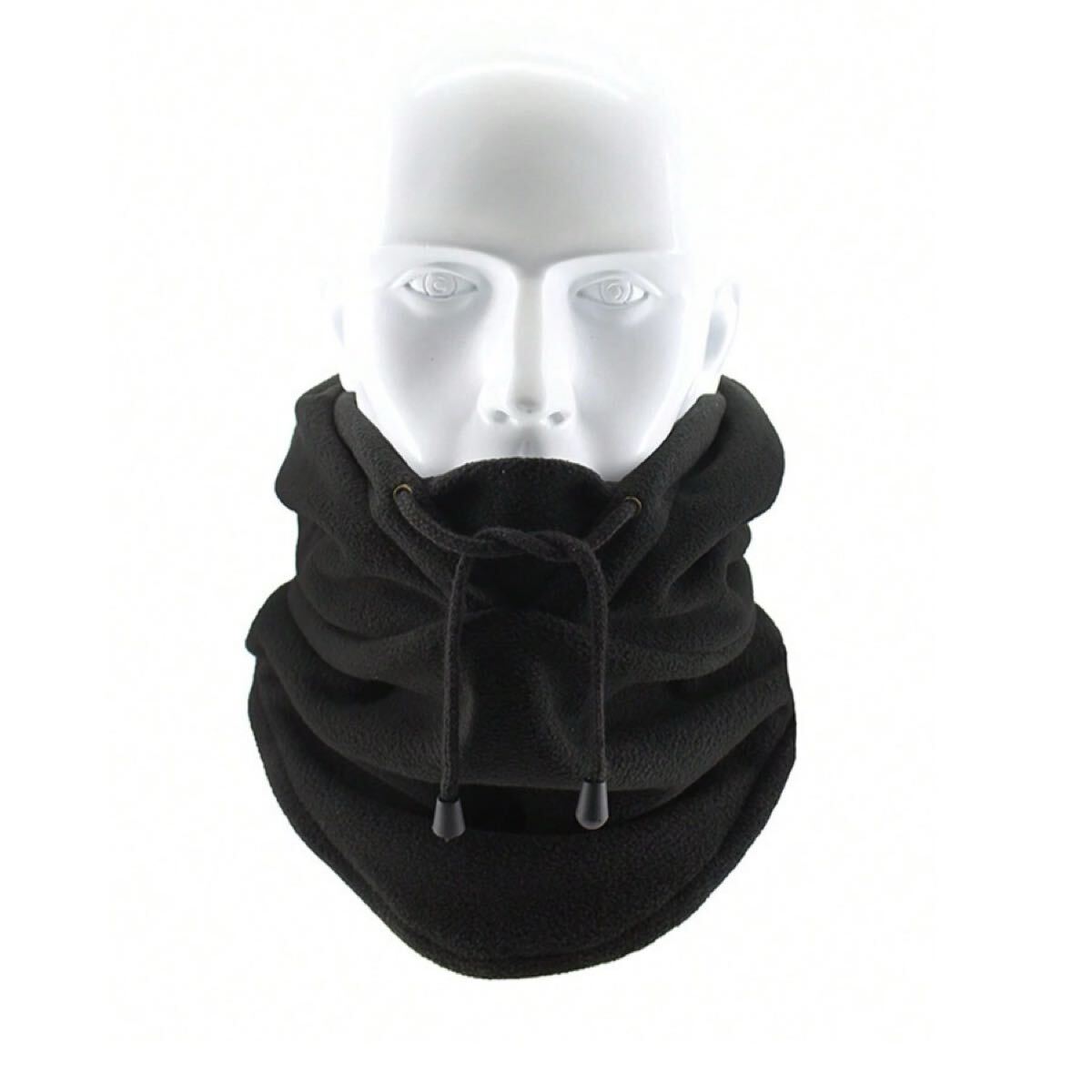 無地　ブラック　フードフェイスマスク　ネックウォーマー 日焼け止め　スカーフ_画像4