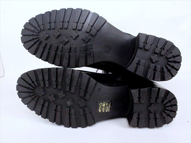 新品未使用☆creator【クリエイター】ポルトガル製 レザー編み上げロングブーツ☆39☆25㎝☆黒☆ブラック☆レディース☆革靴☆大きめサイズ_画像8