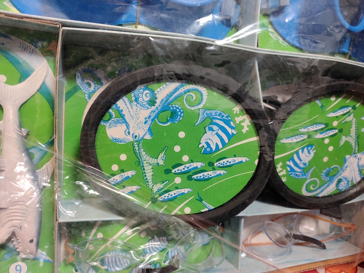 昭和レトロ 1960年代 ヨコタ 水中メガネ当 海底少年マリン サメ ジョーズ 駄菓子屋 駄玩具 _画像5