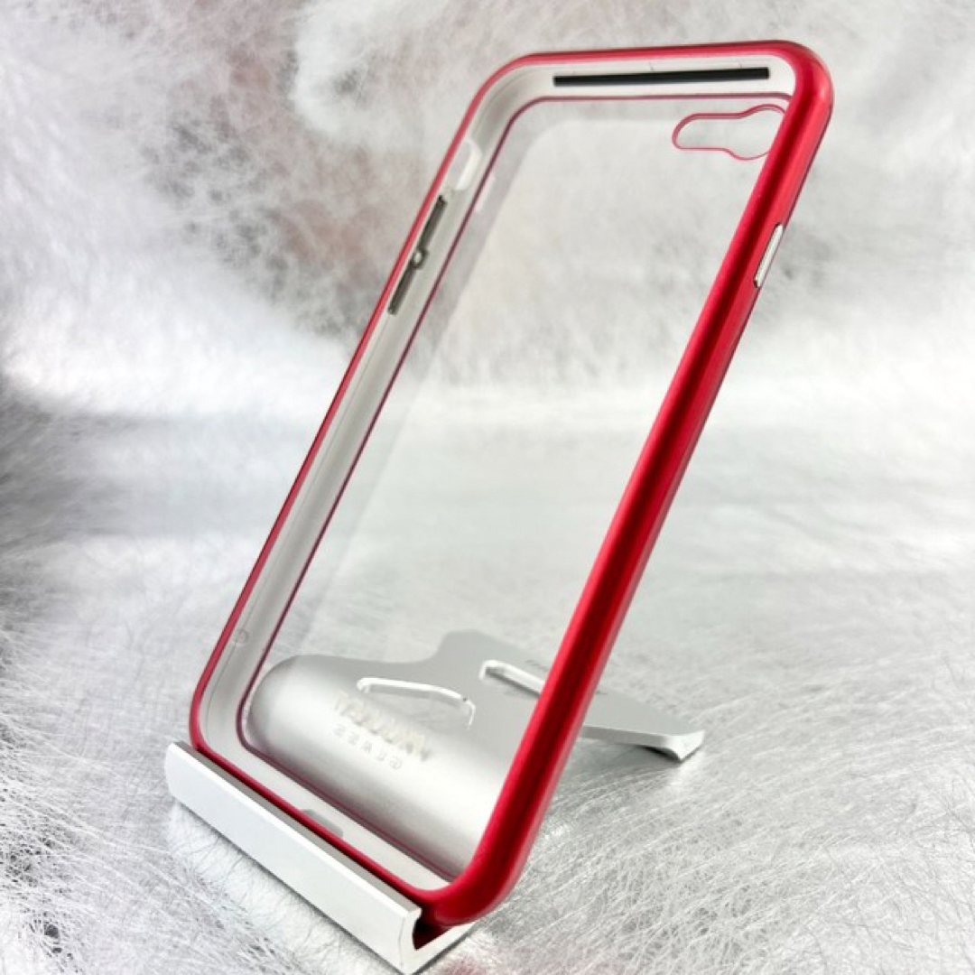 新品 iPhone 7 8 SE2 カバー 保護 ケース クリア レッド 耐衝撃_画像9