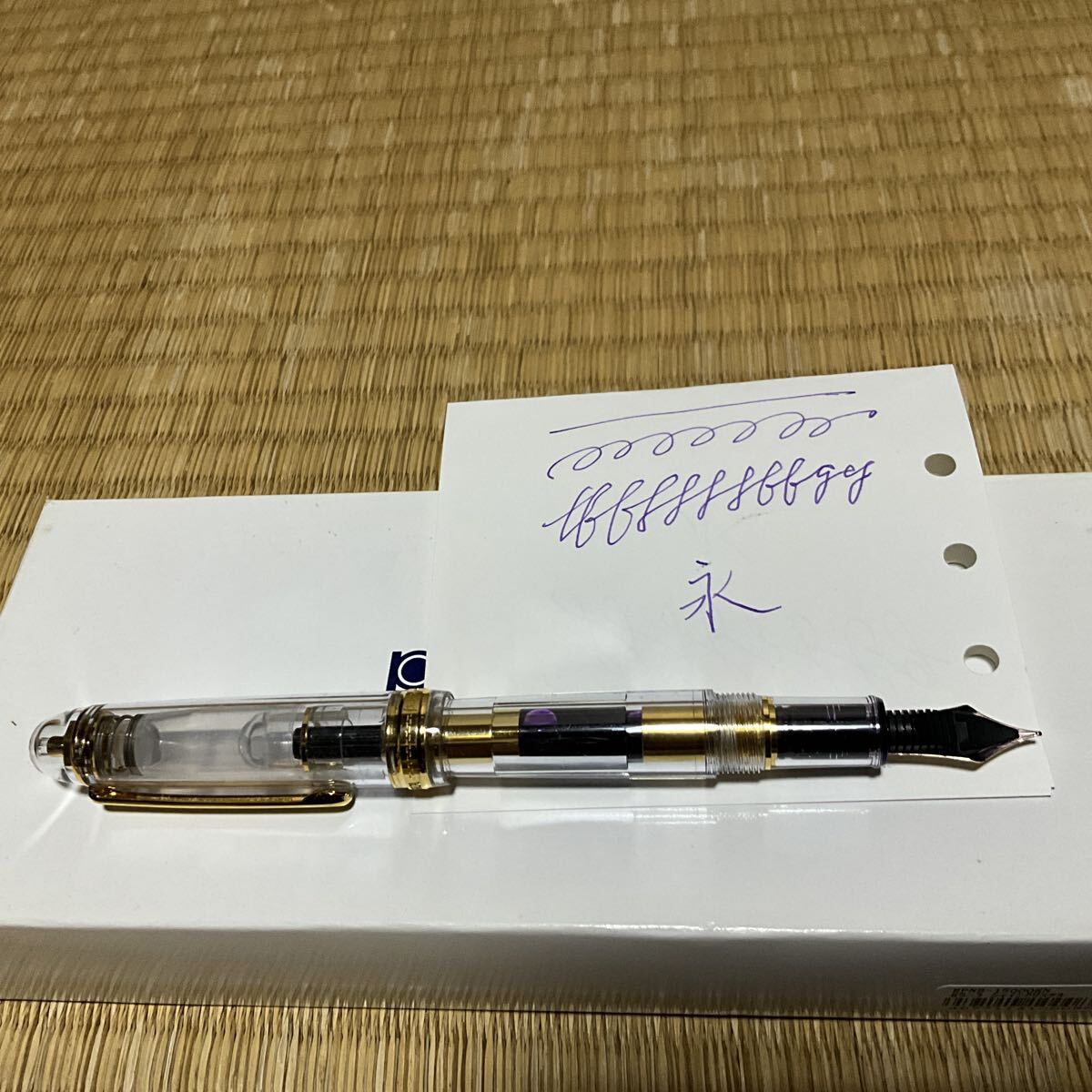 ナガサワ オリジナル プラチナ センチュリー 万年筆 シャイン クリスタル PNB-15000 ゴールド 「センスケ」 中字 M_画像3