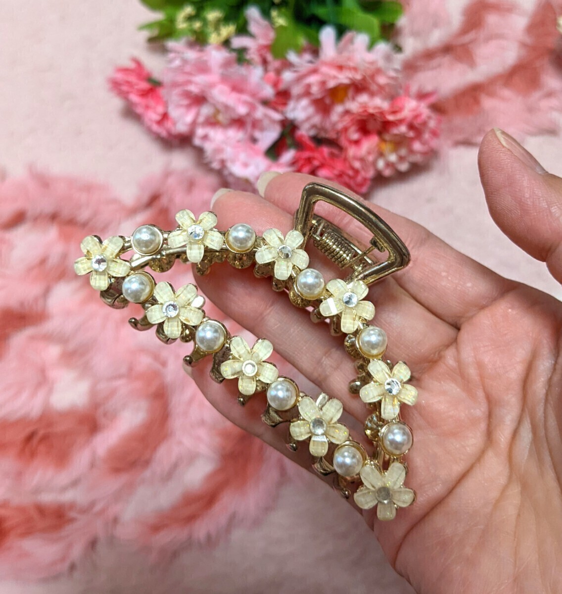 o цветок & жемчуг *biju-* Kirakira * Gold * вечеринка * стиль * надежно сделал * смещение нет *.* украшение для волос 