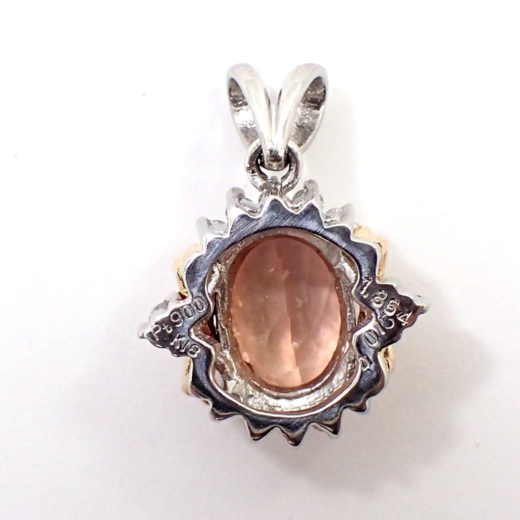 【吉村質店】Pt900/K18インペリアルトパーズ1.864ctダイヤモンド0.15ctペンダントトップ3.7gソーティング付_画像8