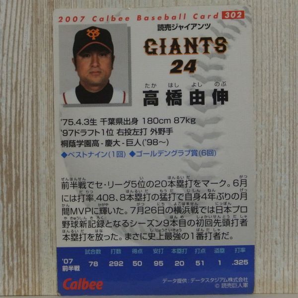  б/у # высота ...... человек GIANTS24ja Ian tsu302 Professional Baseball карта 2007CalbeeBaseballCard Calbee основа Ball Card коллекционная карточка 