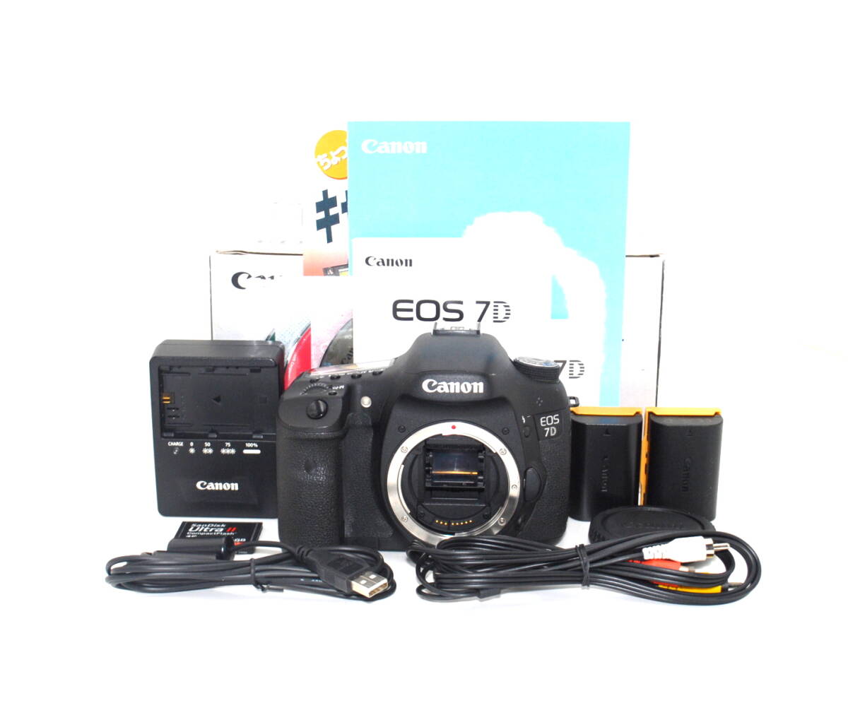 * оригинальная коробка *CF карта * аккумулятор 2 шт имеется *APS-C однообъективный зеркальный камера. высокого класса тип![ супер первоклассный ]Canon Canon 7D корпус * безопасность гарантия *25088B