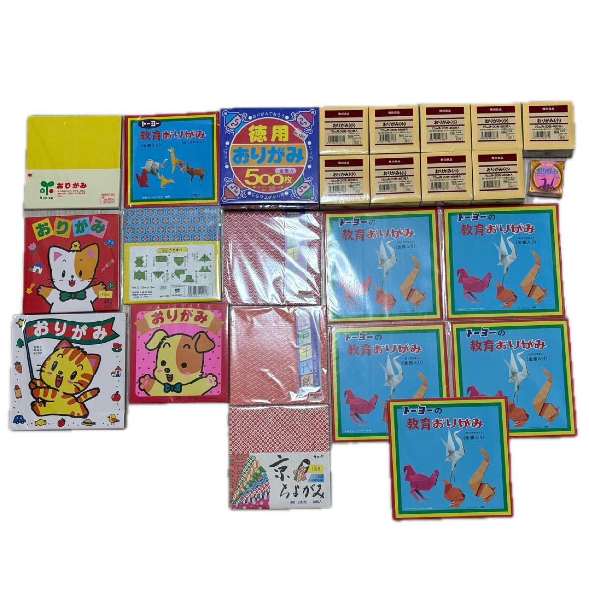 当時物 2.9キロ 未使用 平成 Y2K 昭和レトロ デッドストック おりがみ 折り紙　トーヨー 金銀　入り　無印良品　京 江戸千代紙 _画像1