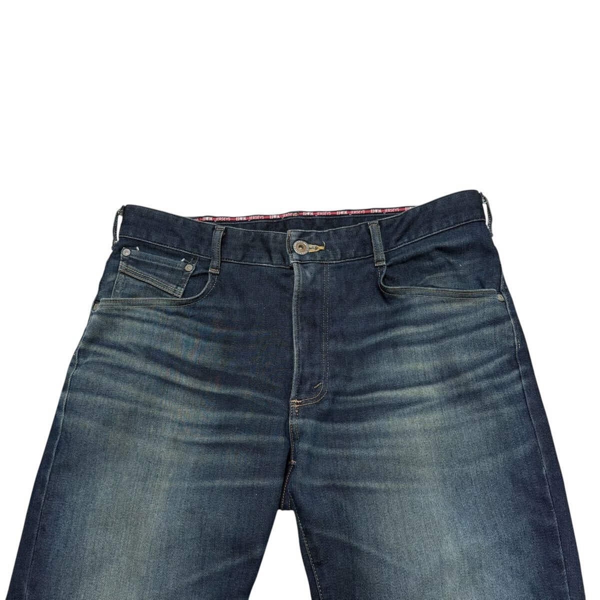 漢の1着 エドウィン EDWIN JERSEYS ジャージーズ ER03 W36 XL ストレート メンズ ジーパン デニム ストレッチデニム 日本製 ユーズド加工_画像5