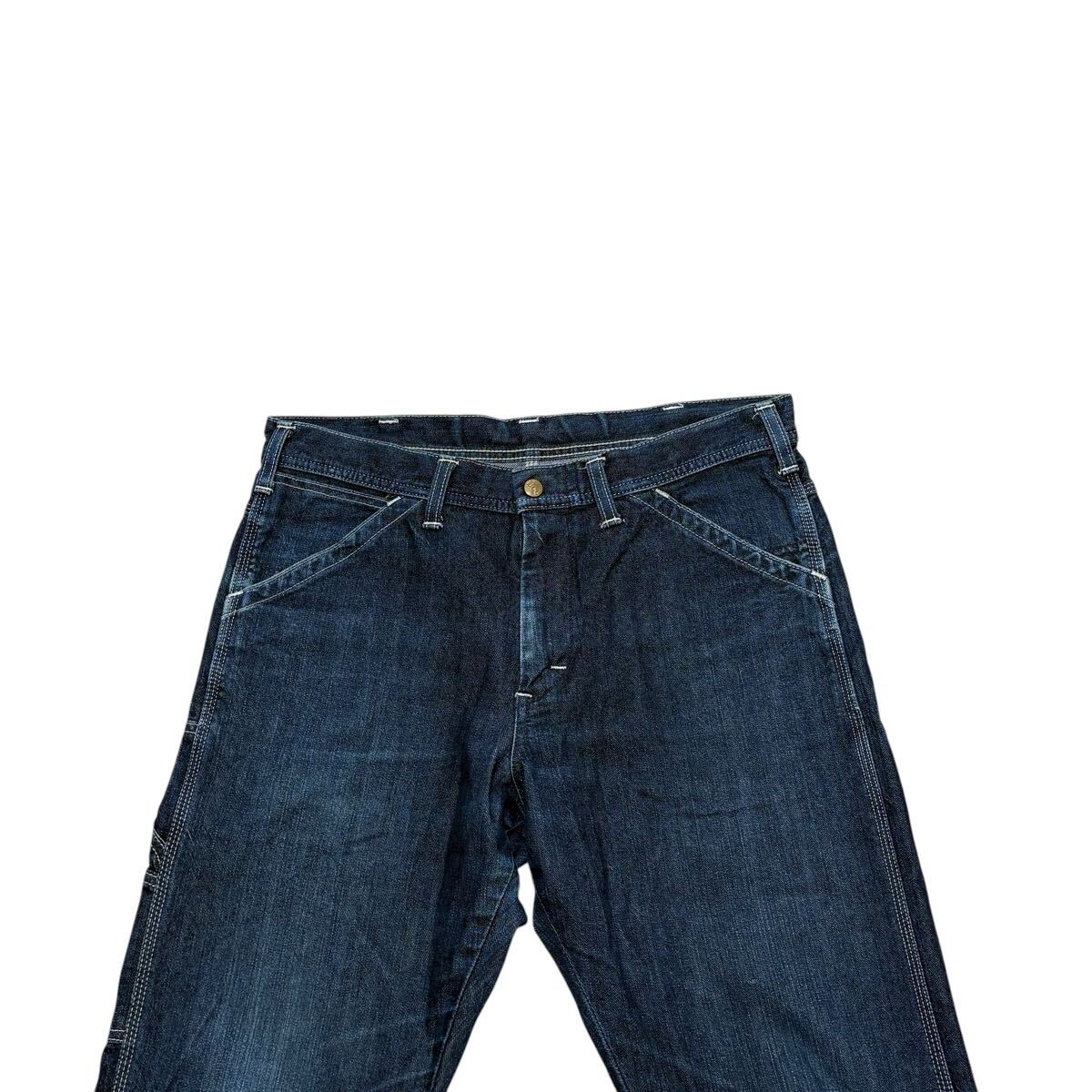 Lee ペインターパンツ チェーンステッチ 濃紺 テーパード ヒッコリーストライプ　裏地 _画像4