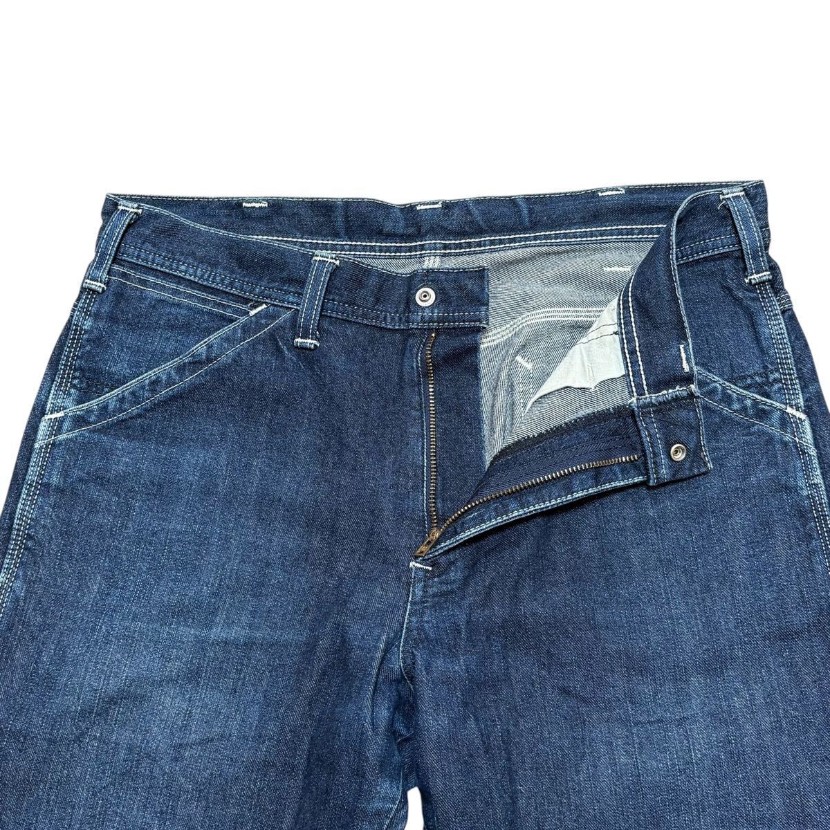 Lee ペインターパンツ チェーンステッチ 濃紺 テーパード ヒッコリーストライプ　裏地 _画像5