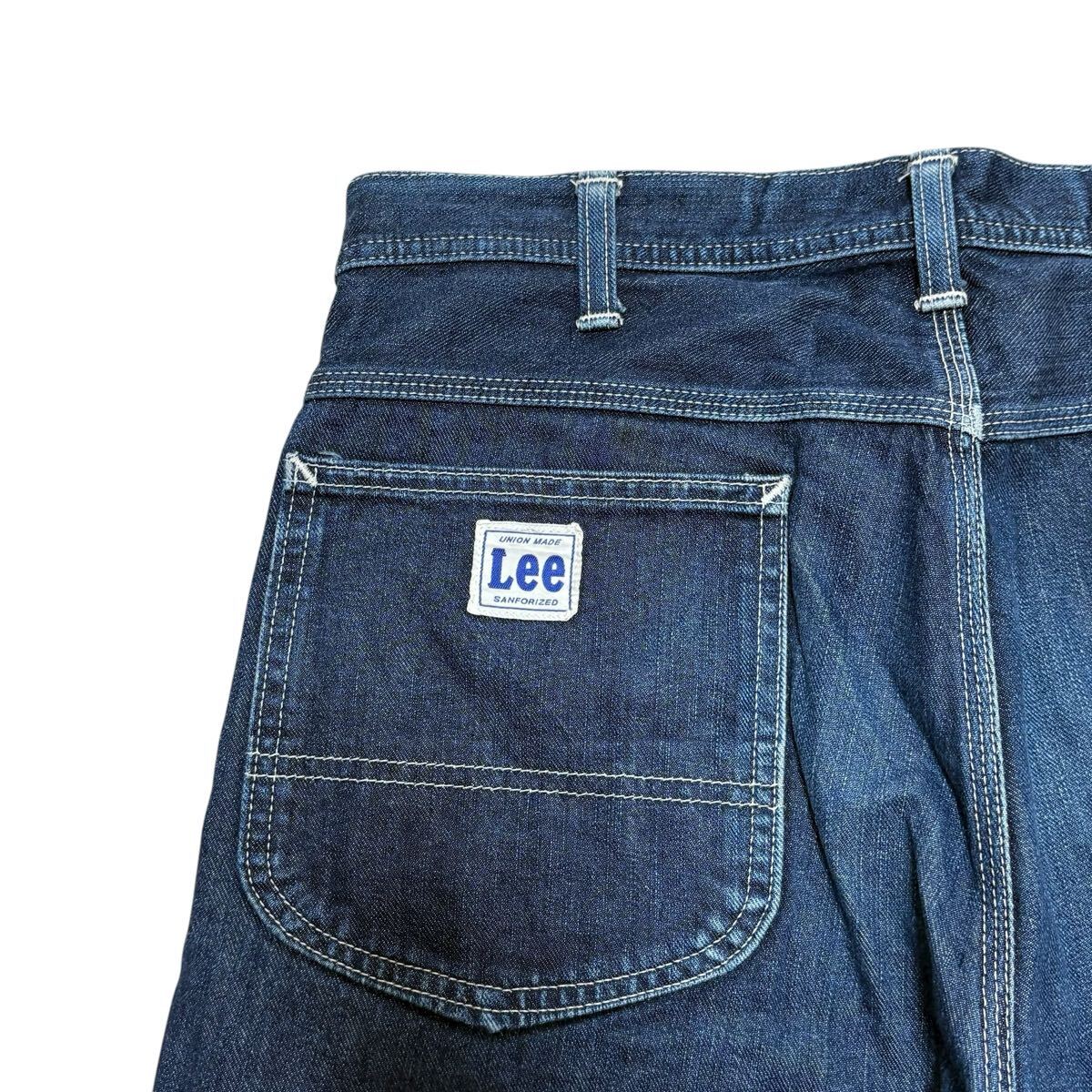 Lee ペインターパンツ チェーンステッチ 濃紺 テーパード ヒッコリーストライプ　裏地 _画像6