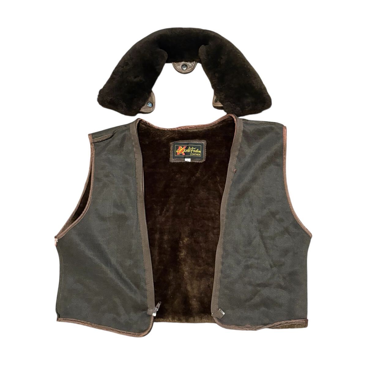 80s 上質 ビンテージ レザージャケット 本革 羊革 フライトジャケット G-1 A-2 Lライナー ラムレザー ボンバー ジャケット リアルレザー_画像7