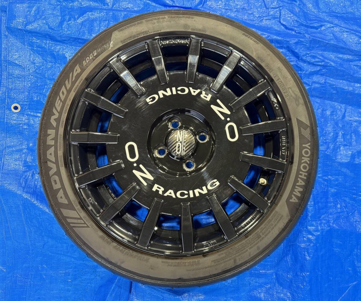 OZ SPORT ラリーレーシング ／ R17×7J 　4穴 ／ ４本 １セット ／ グロスブラック(GBK) ／ヨコハマ タイヤ 215/45R17_画像1