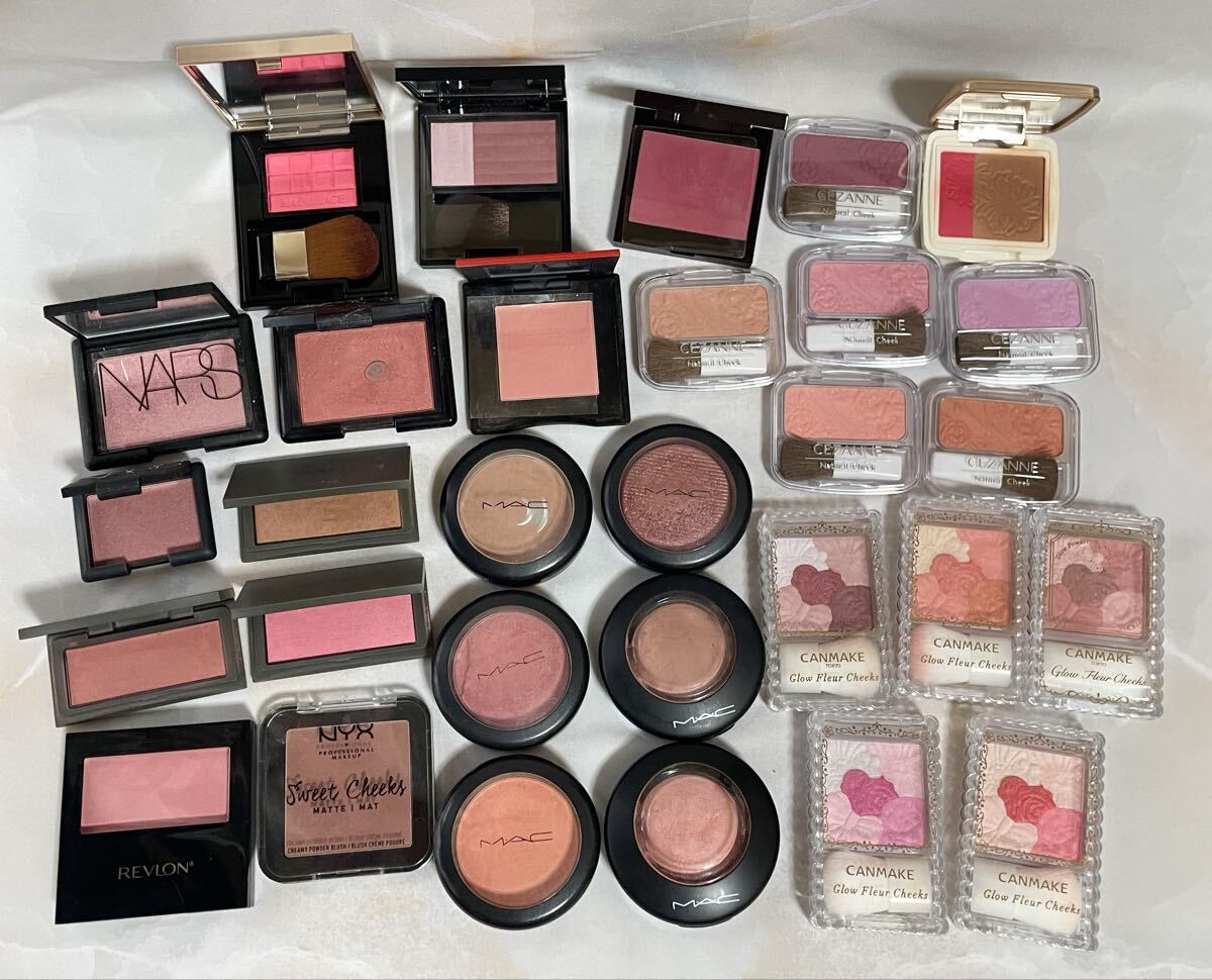 マック MAC ナーズ スリー ローラメルシエ キャンメイク セザンヌ マキアージュ パウダーチーク ほお紅 コスメ 化粧品 30点 まとめ売り_画像1