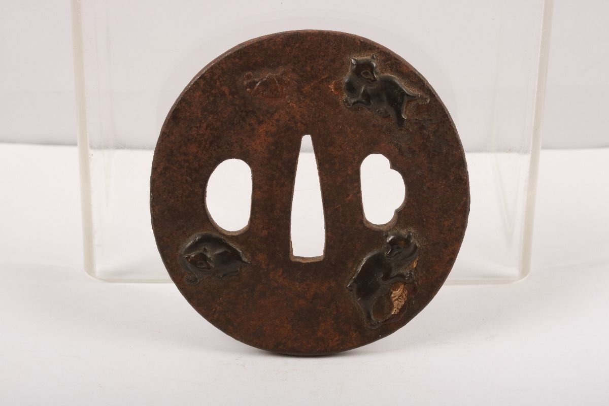 [.. магазин .] меч . изобразительное искусство / Edo период / нет ./ металлический земля .. цветная роспись . map круг форма гарда меча /K-1096( поиск ) гарда меча /./ японский меч / меч принадлежности 